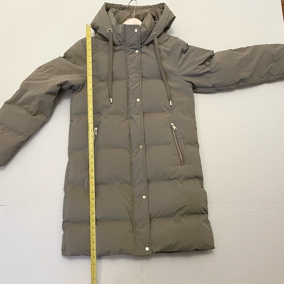 Zara Taupe Hooded Quilted Puffer Coat Size XS - Picture 16 of 16